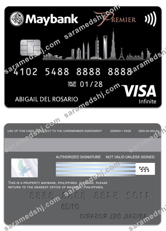 Philippines MayBank visa infinite card